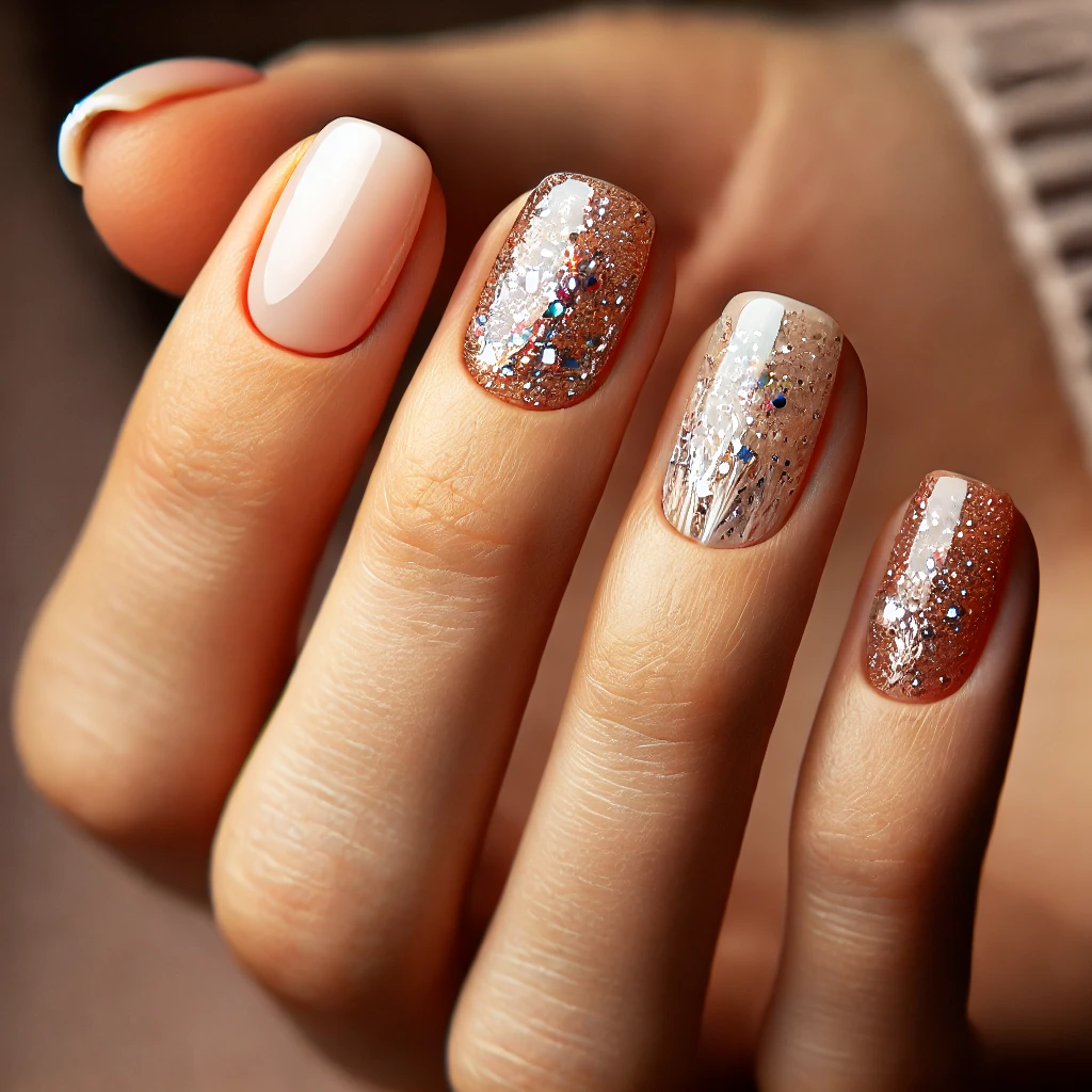 unhas decoradas com glitter