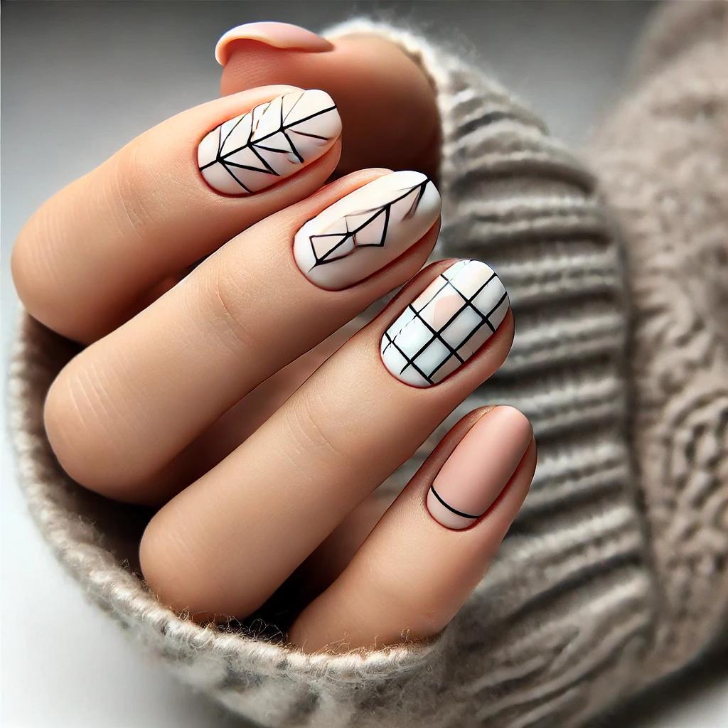 Unhas Decoradas com Desenhos Geométricos