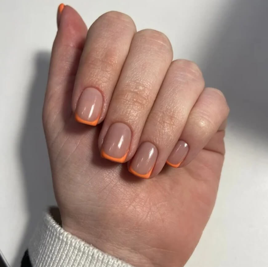 unhas decoradas laranja