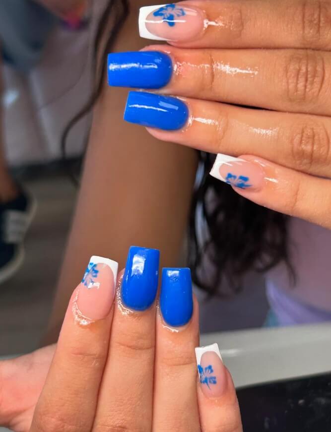 unha de gel azul