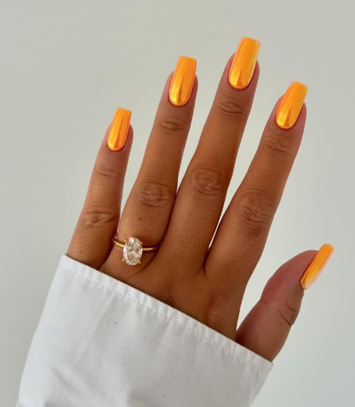 unhas decoradas laranja