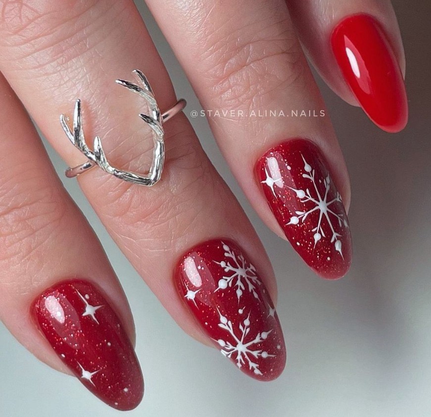 unhas decoradas natal