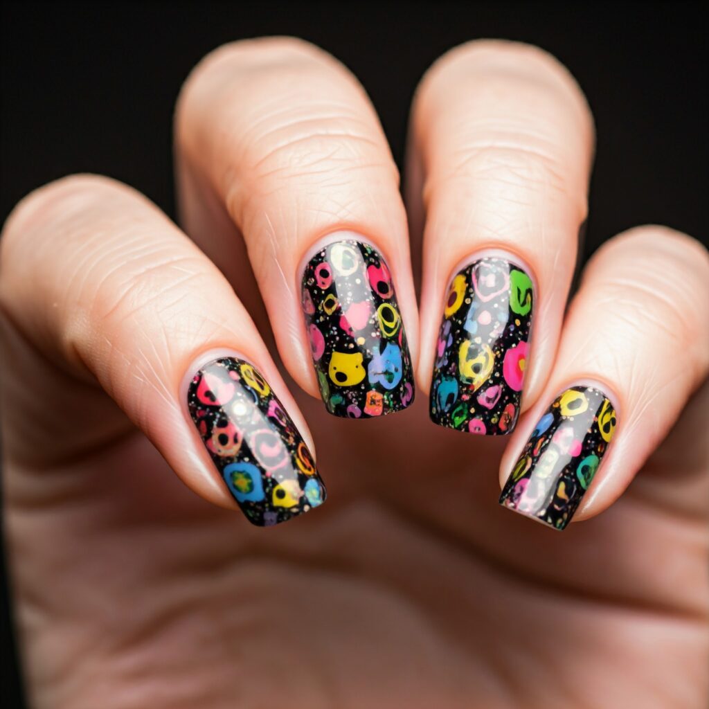 unhas decoradas com adesivo