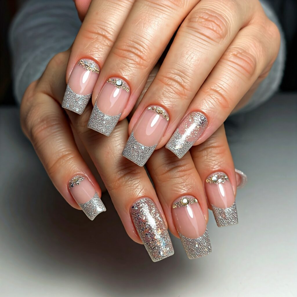 unhas decoradas com glitter