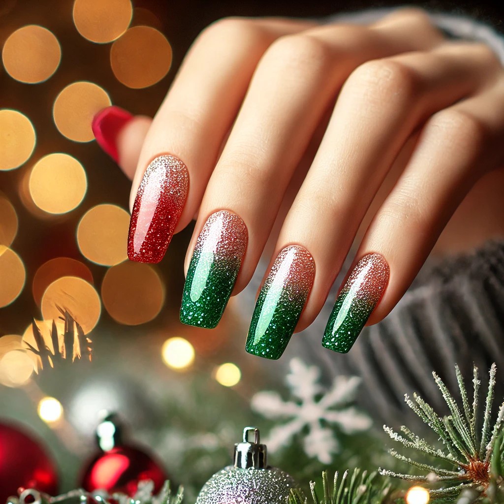 unhas decoradas natal