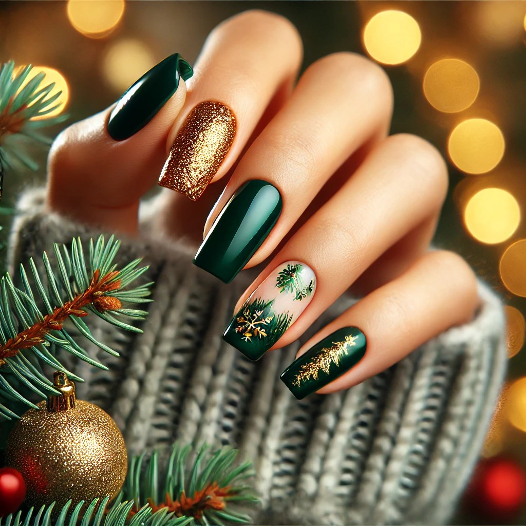 unhas decoradas natal