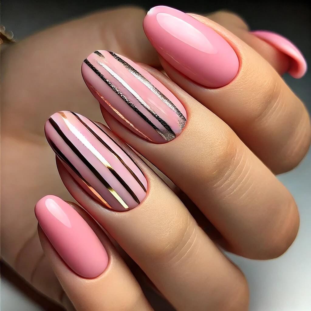 unhas decoradas rosa
