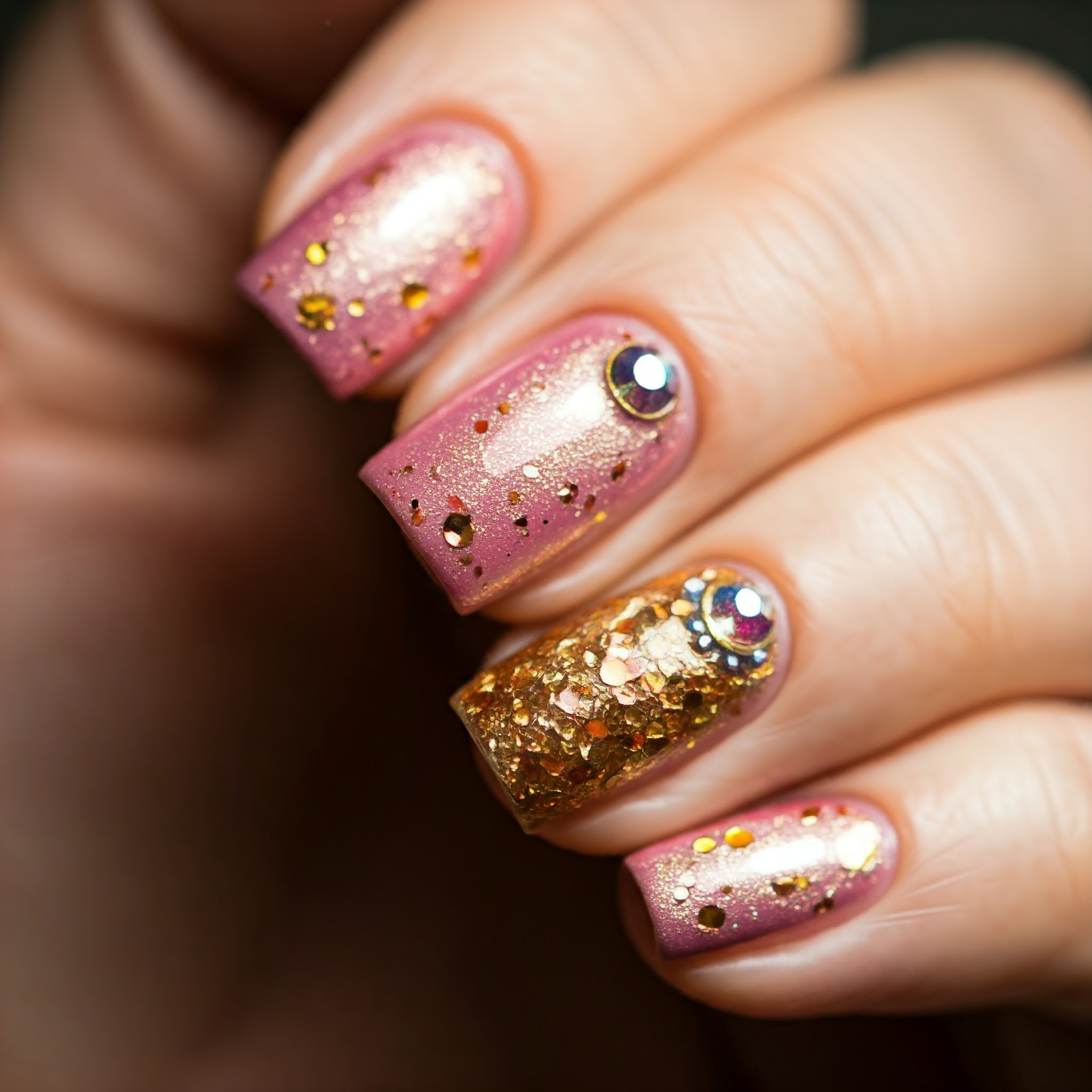 unhas decoradas com glitter