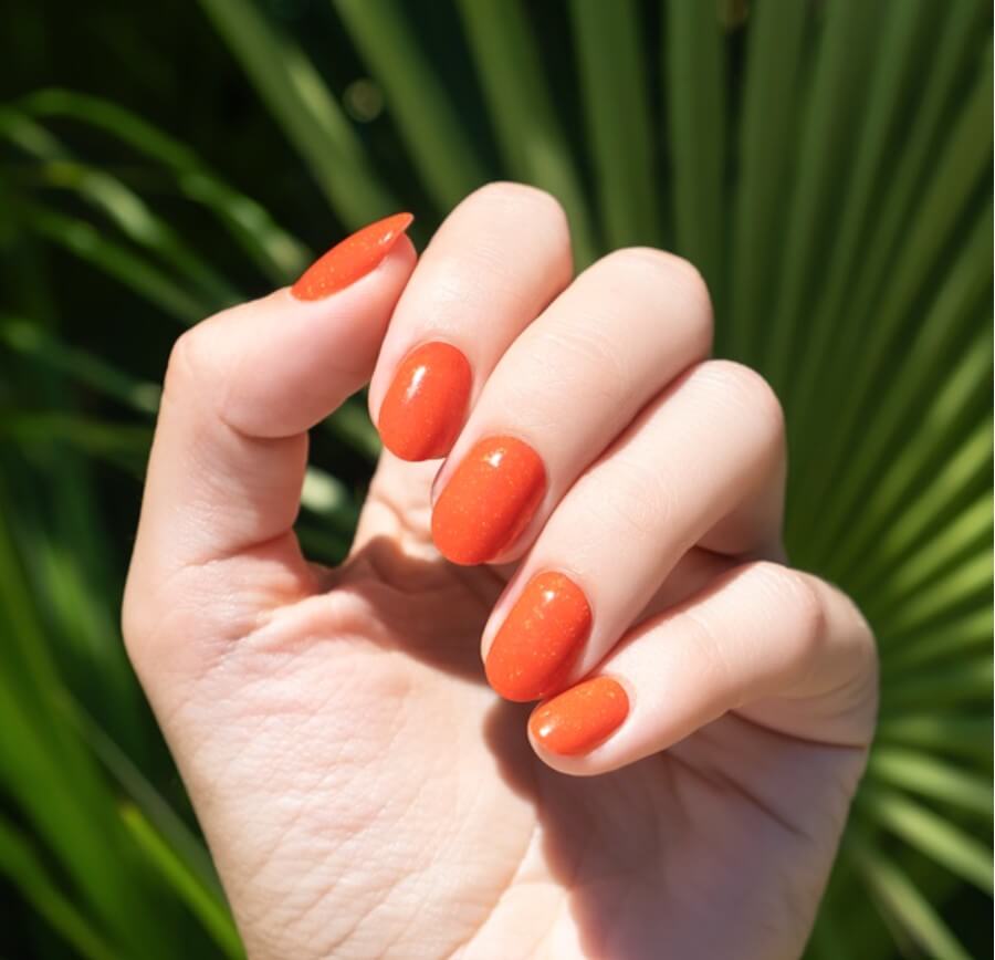 unhas decoradas laranja