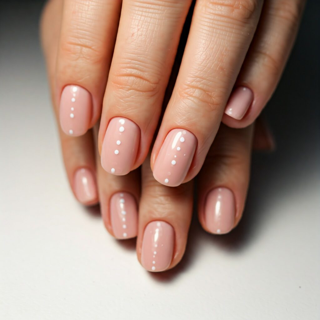 unha de gel nude decorada