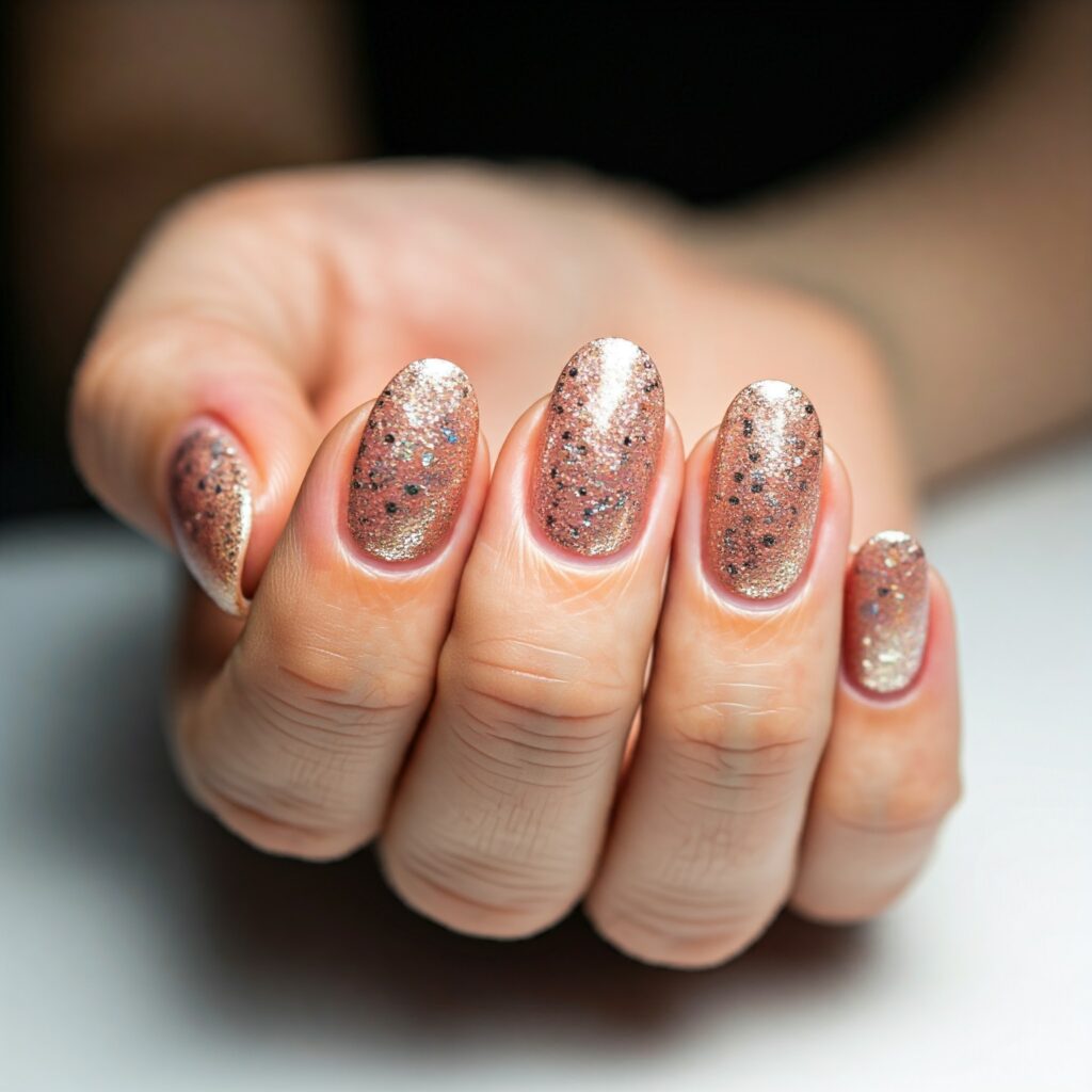 unha de gel nude decorada